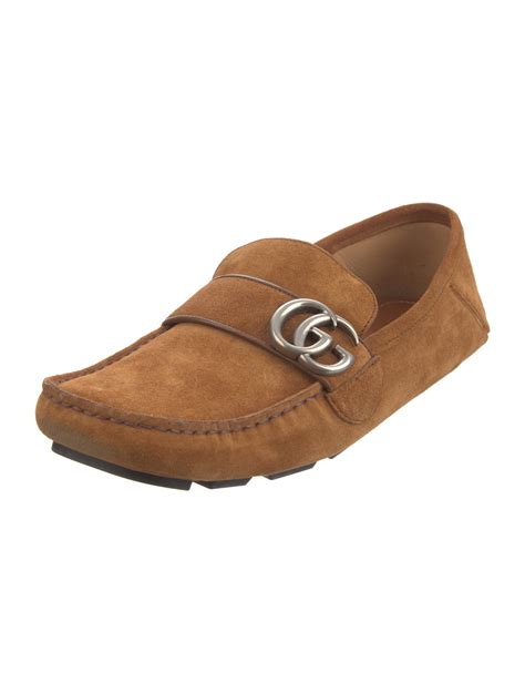 gucci suede drivers with double g|Men's driver with Interlocking G in cuir suede.